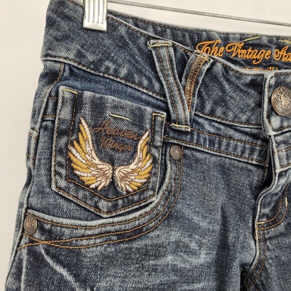 The vintage standard womens 27 per measurements dark wash denim jean shorts - Picture 2 of 8